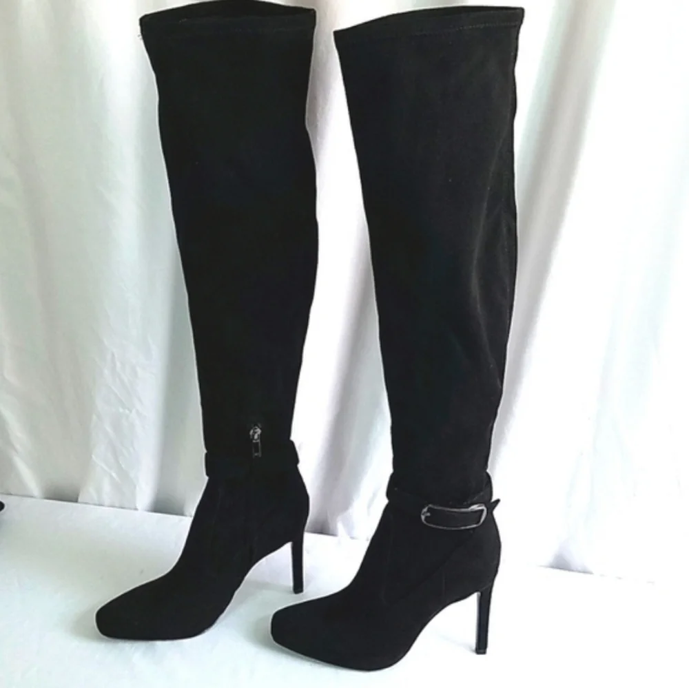 Marc Fisher LTD Caia Over The Knee Stiletto Heel Boots Black Size 6.5M